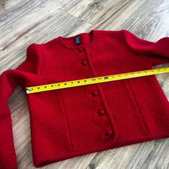 Vintage Lands End Boiled Wool 10 sweater cardigan jacket - Picture 5 of 10